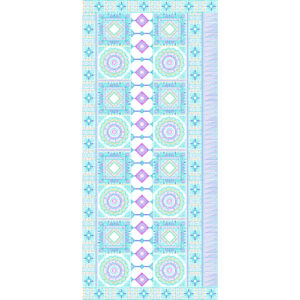 Soft Pastel Geometric Mosaic Border Textile Design
