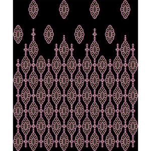 Ornamental Pink Beaded Motif Border Pattern on Black