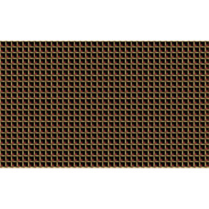 Classic Repeating Geometric Grid Textile Pattern in Gold and Red on Black