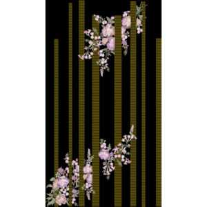 Contemporary Floral Panel Design with Vertical Stripe Elements