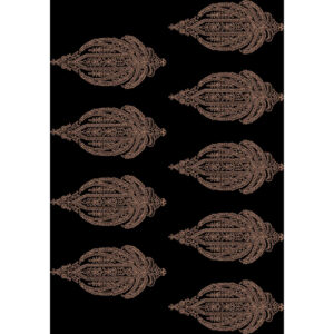 Embroidered Ornamental Paisley Motif Pattern with Intricate Line Detailing