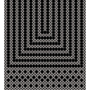 Embroidered Ornamental Paisley Motif Pattern with Intricate Line Detailing