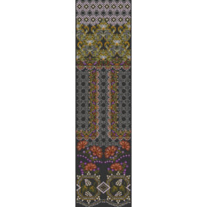 Embroidered Vertical Panel with Multi-Layered Geometric and Floral Detailing