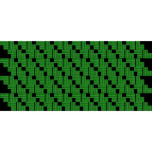 Green Geometric Repeat Textile Print Pattern on Black Background