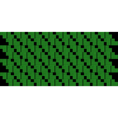 Green Geometric Repeat Textile Print Pattern on Black Background