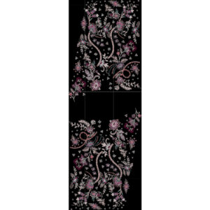 Royalty Free Floral Panel Embroidery Design with Elegant Thread Work