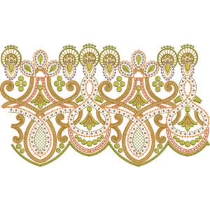 Elegant Multicolor Ornamental Floral Border Design on Light Background for Textile Prints