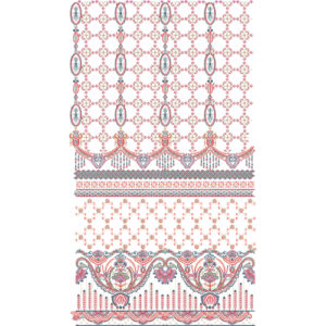 Royalty Free Geometric Floral Embroidery Design with Decorative Border Work