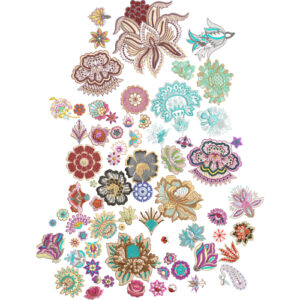 Premium Floral & Ornamental Embroidery Motif Collection in Multicolor