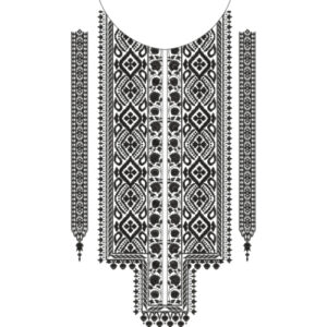 Traditional Geometric Floral Neckline Embroidery Design