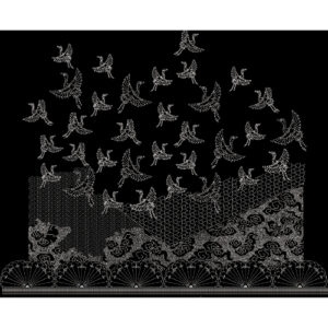 Flying Birds Lace Border Embroidery Design