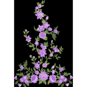 Purple Floral Vine Embroidery Design