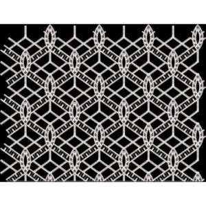 Geometric Lattice Embroidery-Style Textile Print Design