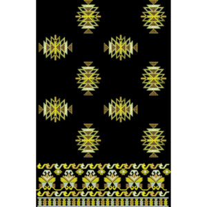 Tribal Geometric Motif with Decorative Border Textile Print Design