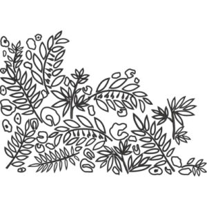 Minimal Botanical Line Art Floral Textile Print Design