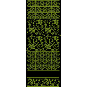 Ornamental Floral Panel with Geometric Borders Textile Print Design