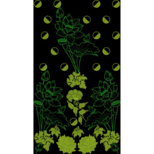 Decorative Floral Composition with Polka Accent Textile Print Design