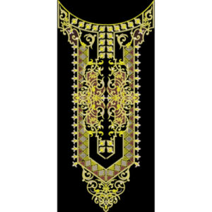 Luxury Ornamental Embroidered Neckline Panel Textile Design