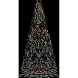 Luxury Embellished Bridal Panel with Ornamental Floral Detailing Textile Design