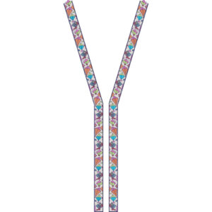 Geometric Y-Shaped Neckline Trim Textile Print Design