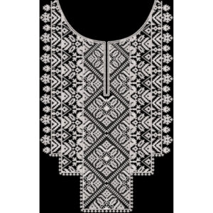 Traditional Geometric Embroidery Neckline Panel Textile Design