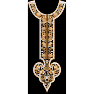 Luxury Ornamental Floral Embroidery Neckline Panel Textile Design