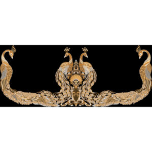Royal Peacock Embroidery Border Textile Print Design