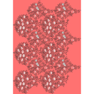 Floral Cluster Line Art All-Over Textile Print Design
