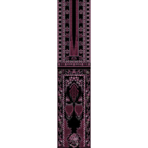 Intricate Pink Floral Embroidery Neckline Panel Textile Design