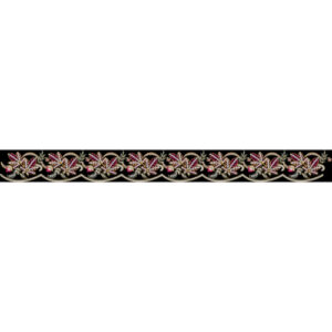 Elegant Multicolor Floral Vine Border Embroidery Textile Design
