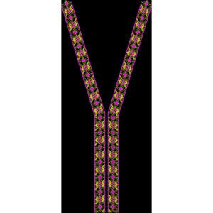Colorful Geometric Neckline Panel Embroidery Design