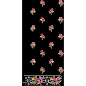 Floral Buti Allover with Decorative Border Embroidery Design
