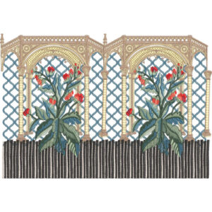 Architectural Floral Arch Border Embroidery Design