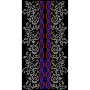 Geometric Cross-Stitch Style Vertical Panel Embroidery Design