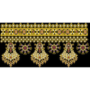 Royal Kundan-Style Hanging Border Embroidery Design