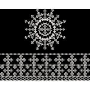 White Geometric Mandala Embroidery with Traditional Border Pattern