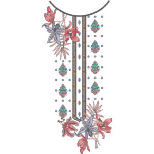 Neck Flower Embroidery Design