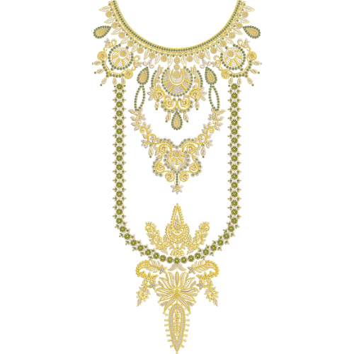 Neck Flower Embroidery Design