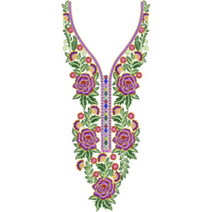 Neck Flower Embroidery Design