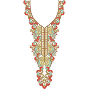 Neck Flower Embroidery Design