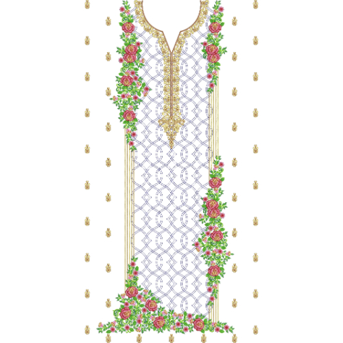 Neck Flower Embroidery Design