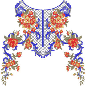 Neck Flower Embroidery Design