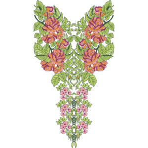 Neck Flower Embroidery Design