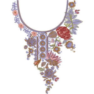 Neck Flower Embroidery Design