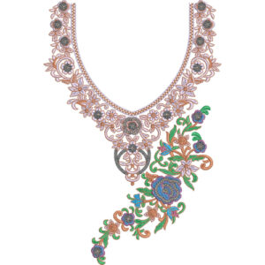 Neck Flower Embroidery Design