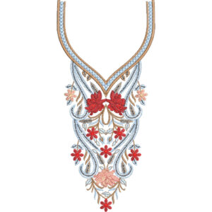 Neck Flower Embroidery Design