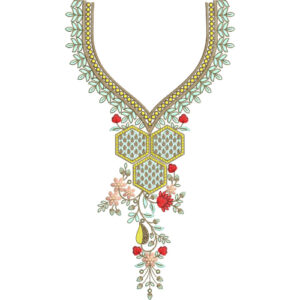 Neck Flower Embroidery Design