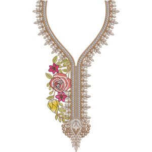 Neck Flower Embroidery Design
