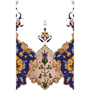 Luxury Ornamental Floral Panel Textile Print with Persian-Inspired Motifs