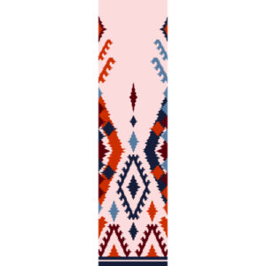 Prints Textile Borders Pattern Embroidery Design with Bold Tribal Chevron Motifs in Soft Pastel Multicolor